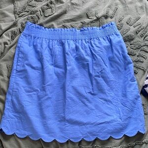 J. Crew Light Blue Scallop-Hem Mini Skirt